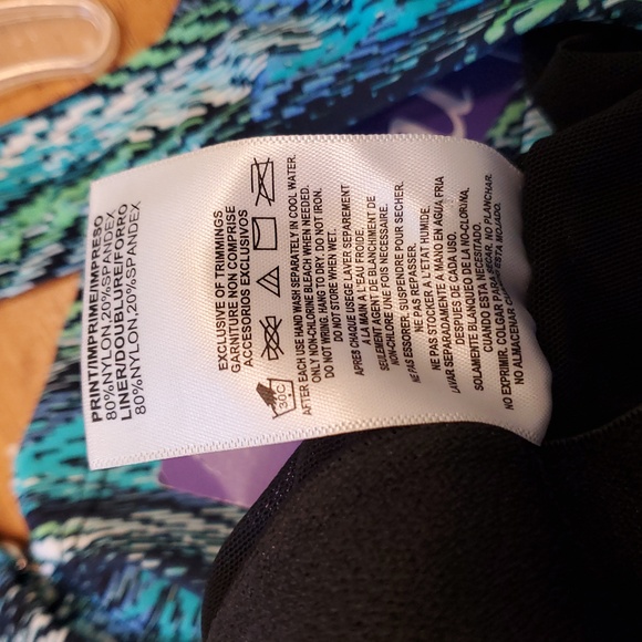 Fit 4 U Blue and Green Patterned Tankini Top, Size 18W - Picture 8 of 12